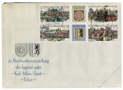DDR 1988 FDC Mi-Nr. 3173-3176 (ZD) ESt. Briefmarkenausstellung der Jugend