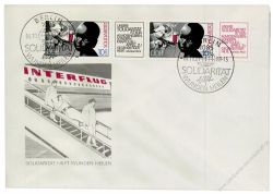 DDR 1988 FDC Mi-Nr. 3202 (ZD a und b) - Variante Viererstreifen SSt. Internationale Solidaritt