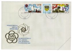 DDR 1989 FDC Mi-Nr. 3248-3249 (ZD) ESt. Pfingsttreffen FDJ; Weltfestspiele der Jugend und Studenten