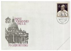 DDR 1990 FDC Mi-Nr. 3337 ESt. 70. Geburtstag von Papst Johannes Paul II.