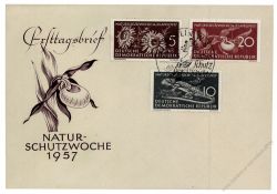 DDR 1957 FDC Mi-Nr. 561-563 SSt. Naturschutzwoche