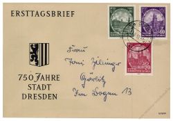 DDR 1956 FDC Mi-Nr. 524-526 ESt. 750 Jahre Dresden