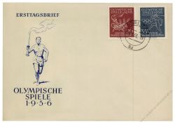 DDR 1956 FDC Mi-Nr. 539-540 ESt. Olympische Sommerspiele in Melbourne