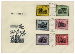 DDR 1959 FDC Mi-Nr. 698-703 ESt. Heimische Vgel