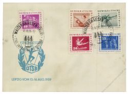 DDR 1959 FDC Mi-Nr. 707-711 SSt. Deutsches Turn- und Sportfest