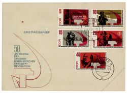 DDR 1967 FDC Mi-Nr. 1312A-1316A ESt. 50. Jahrestag der Oktoberrevolution in Russland