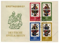 DDR 1967 FDC Mi-Nr. 1298-1301 ESt. Deutsche Spielkarten