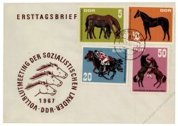 DDR 1967 FDC Mi-Nr. 1302-1305 ESt. Vollblutmeeting der sozialistischen Lnder