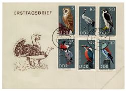 DDR 1967 FDC Mi-Nr. 1272-1277 ESt. Geschützte Vögel