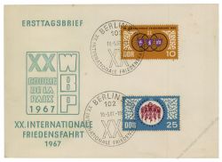 DDR 1967 FDC Mi-Nr. 1278-1279 SSt. Internationale Radfernfahrt fr den Frieden Warschau - Berlin - Prag