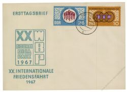 DDR 1967 FDC Mi-Nr. 1278-1279 ESt. Internationale Radfernfahrt fr den Frieden Warschau - Berlin - Prag