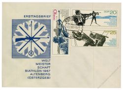 DDR 1967 FDC Mi-Nr. 1251-1253 ESt. Biathlon-Weltmeisterschaft in Altenberg