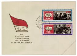 DDR 1967 FDC Mi-Nr. 1258-1261 ESt. Parteitag der Sozialistischen Einheitspartei Deutschlands