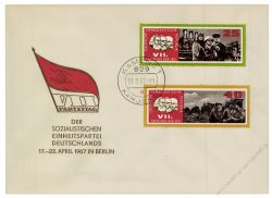 DDR 1967 FDC Mi-Nr. 1258-1261 ESt. Parteitag der Sozialistischen Einheitspartei Deutschlands