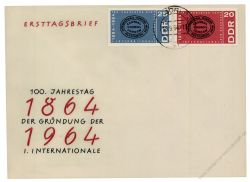 DDR 1964 FDC Mi-Nr. 1054-1055 ESt. 100. Jahrestag der Ersten Internationalen Arbeiterassoziation