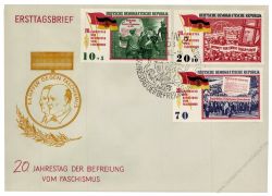 DDR 1965 FDC Mi-Nr. 1102-1110 SSt. 20. Jahrestag der Befreiung vom Faschismus
