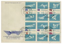 DDR 1962 FDC Mi-Nr. 907-912 (ZD) - Variante - ESt. Schwimm-Europameisterschaften