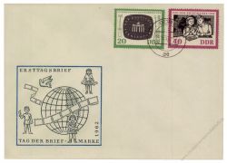 DDR 1962 FDC Mi-Nr. 923-924 ESt. 10 Jahre Deutscher Fernsehfunk; Tag der Briefmarke