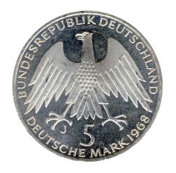 BRD 1968 J.396 5 DM Friedrich Wilhelm Raiffeisen vz-st