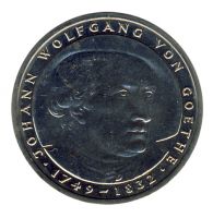 BRD 1982 J.432 5 DM Johann Wolfgang von Goethe vz-st