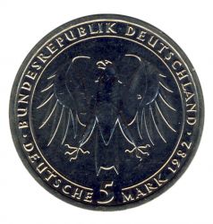 BRD 1982 J.432 5 DM Johann Wolfgang von Goethe vz-st