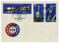 DDR 1975 FDC Mi-Nr. 2083-2085 SSt. Sowjetisch-amerikanisches Raumfahrtunternehmen Sojus-Apollo