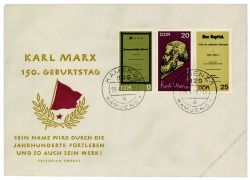 DDR 1968 FDC Mi-Nr. 1365A-1367A (ZD) ESt. 150. Geburtstag von Karl Marx