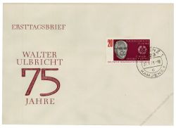 DDR 1968 FDC Mi-Nr. 1383 ESt. 75. Geburtstag von Walter Ulbricht