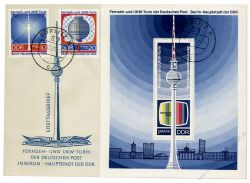 DDR 1969 FDC Mi-Nr. 1509-1510, 1511 (Block 30) ESt. 20 Jahre DDR: Erffnung des Fernseh- und UKW-Turms der Deutschen Post