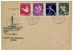 DDR 1956 FDC Mi-Nr. 530-533 ESt. Deutsches Turn- und Sportfest