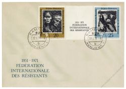 DDR 1971 FDC Mi-Nr. 1680-1681 (ZD) ESt. 20 Jahre Internationale Frderation der Widerstandskmpfer