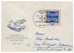 DDR 1974 FDC Mi-Nr. 1946 SSt. 25. Jahrestag des ersten Weltfriedenskongresses
