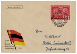 DDR 1951 FDC Mi-Nr. 297 SSt. Deutsch-sowjetische Freundschaft