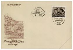 DDR 1953 FDC Mi-Nr. 397 ESt. 75 Jahre Leipziger Zoo