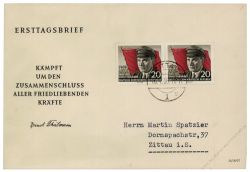 DDR 1956 FDC Mi-Nr. 520A waag. Paar ESt. 70. Geburtstag von Ernst Thlmann