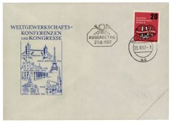 DDR 1957 FDC Mi-Nr. 595 ESt. Weltgewerkschaftskongress