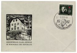 DDR 1957 FDC Mi-Nr. 592 SSt. 100. Geburtstag von Clara Zetkin