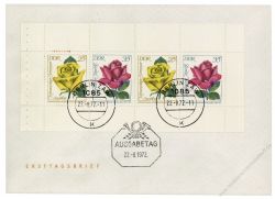 DDR 1972 FDC Mi-Nr. 1778-1780 (H-Bl. 15A) ESt. Internationale Rosenausstellung