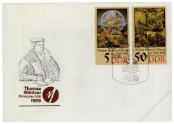 DDR 1989 FDC Mi-Nr. 3269-3273 - Mi-Nr. 3270 mit PF I - SSt. 500. Geburtstag von Thomas Mntzer