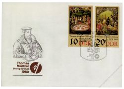 DDR 1989 FDC Mi-Nr. 3269-3273 - Mi-Nr. 3270 mit PF I - SSt. 500. Geburtstag von Thomas Mntzer