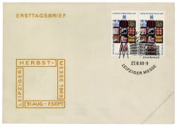 DDR 1969 FDC Mi-Nr. 1494 waag. Paar SSt. Leipziger Herbstmesse