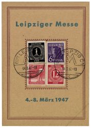 Gemeinschaftsausgaben 1947 Mi-Nr. 911, 919, 944, 945 SSt. Leipziger Frühjahrsmesse