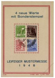 Gemeinschaftsausgaben 1948 Mi-Nr. 946, 948, 953, 955 SSt. Leipziger Frhjahrsmesse