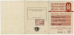 DDR 1955 Leipziger Frühjahrsmesse - Amtlicher Messeausweis