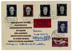 DDR 1958 Mi-Nr. 635-639, 642 MiF Nationale Gedenksttten - Satzbrief