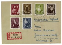 DDR 1957 Mi-Nr. 586-591 MiF Zurckgefhrte Gemlde - Satzbrief