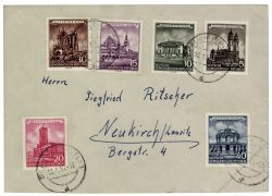 DDR 1955 Mi-Nr. 491-496 MiF Historische Bauwerke - Satzbrief