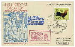 DDR 1980 Messeflug Leipzig-Warschau - Mi-Nr. 2395 EF - Leipziger Frjahrsmesse