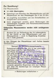 DDR 1987 Leipziger Frhjahrsmesse - Messeausweis