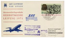 DDR 1971 Messeflug Leipzig-Kopenhagen - Mi-Nr. 1322 EF - Leipziger Herbstmesse